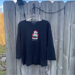 Vintage Hampshire‎ Studio SNOW embellished Santa Claus Long Sleeve PS